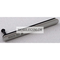 1282-3015 Original microSD Karten Slot Abdekung in Weiss / Silber für Sony Xperia Z3