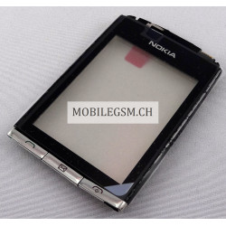 026923S Original Touch Panel / Glas in Schwarz für Nokia 300 Asha