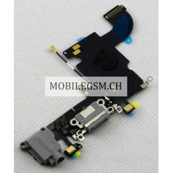 Flex mit Lade-, Kopfhörer Anschluss und Mikrofon in Dunkel Grau für iPhone 6S