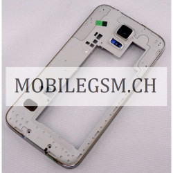 OEM Mittel Cover mit Kamera Glas und Lautsprecher für Samsung Galaxy S5 SM-G900F, S5 Plus SM-G901F Schwarz