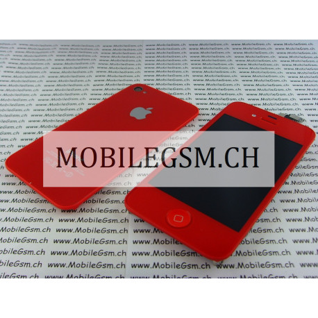 Lcd Display iPhone 4 Full Set mit Backcover  rot 