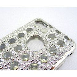 Silikonhülle in Silber mit Diamanten für iPhone 6/6S