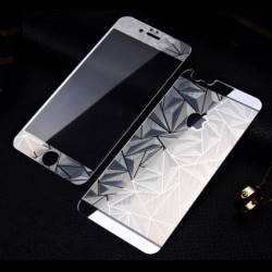 3D Diamond Front + Rückseite Panzerglas für iPhone 6/ 6s Display Folie Echt Glas Silber
