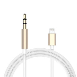 Lightning to 3,5 mm Audio Kabel für iPhone 7/7 PLUS (gold/weiss)