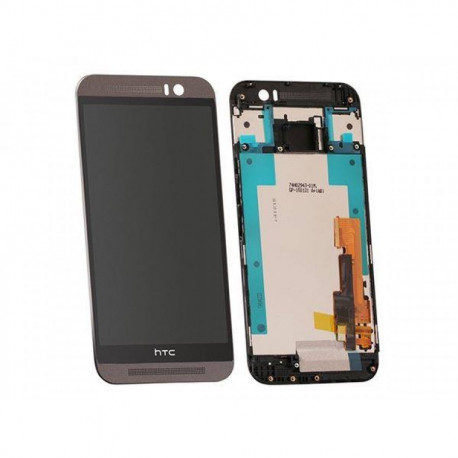 Ersatz LCD Display mit Rahmen Silber HTC One M9+