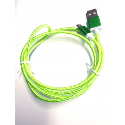 Micro USB 2 Lade Daten Kabel Neon Gelb