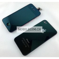 LCD Display Full Set iPhone 4 mit Akkufach Deckel Dunkel Grün/Grau