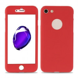 Schutzhülle mit Panzerglas für iPhone 7 in Hell Rot