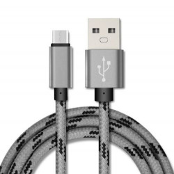 100 cm Datenkabel Ladekabel Micro USB Kabel Nylon in Grau