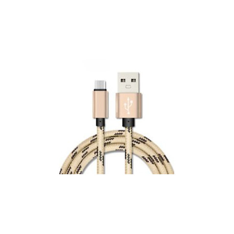 100 cm Datenkabel Ladekabel Micro USB Kabel Nylon in Gold