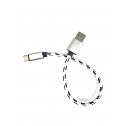 25 cm Datenkabel Ladekabel Type-C USB Kabel Nylon in Weiss