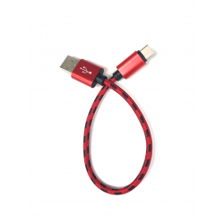 25 cm Datenkabel Ladekabel Type-C USB Kabel Nylon in Rot