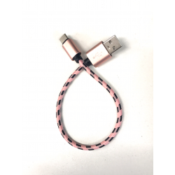 25 cm Datenkabel Ladekabel Type-C USB Kabel Nylon in Pink