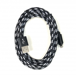 300 cm Apple Lightning USB Kabel in Schwarz