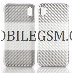 Schutzhülle, Etui für iPhone X Carbon Fiber Pattern in Silber