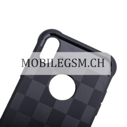Schutzhülle, Etui für iPhone X Plaid Four Angle Anti Dropping in Schwarz