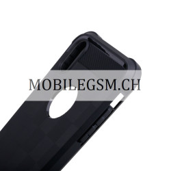 Schutzhülle, Etui für iPhone X Plaid Four Angle Anti Dropping in Schwarz