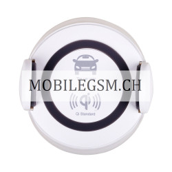 2in1 Qi Wireless Charger (Magnetic 360 Rotating) und Halterung für Auto in Weiss
