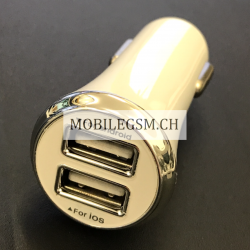 2 USB Auto Ladegerät in Weiss