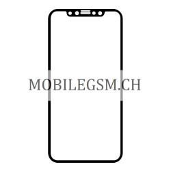 Panzerglas für iPhone X in Schwarz