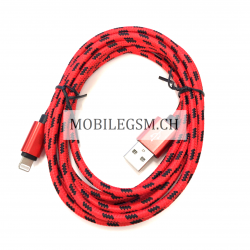 200 cm Apple Lightning USB Kabel in Rot