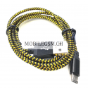 Micro USB  Lade Daten Kabel 100 cm in Schwarz/Gold