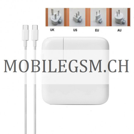 Netzteil 87 Watt USB-C Power Adapter Charger Ladegerät für MacBook 2016 New Pro 15.4" A1707 EU Plug
