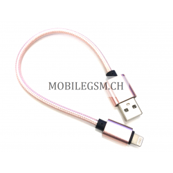 25 cm Apple Lightning USB Kabel in Rosa Gold