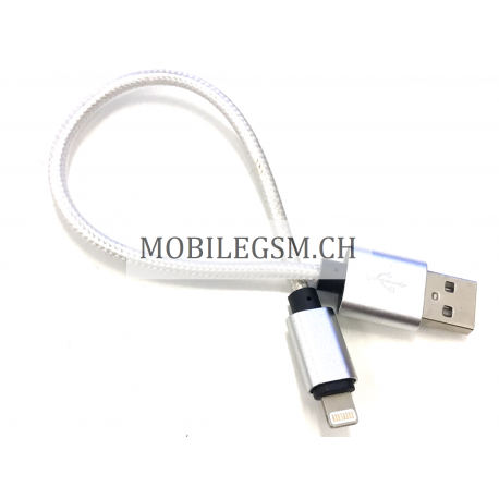 25 cm Apple Lightning USB Kabel in Silber