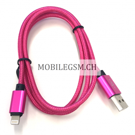 100 cm Apple Lightning USB Kabel in Dunkelrosa