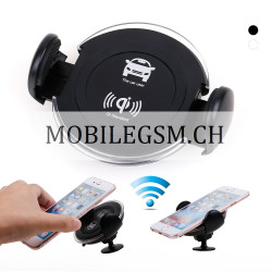 2in1 Qi Wireless Charger (Magnetic 360 Rotating) und Halterung für Auto in Schwarz