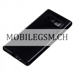 Glänzend Silikon Etui in Schwarz für Samsung Note 8
