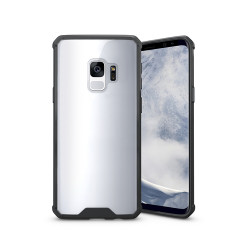 Transparent/Schwarz, Plastik Etui für Samsung S9