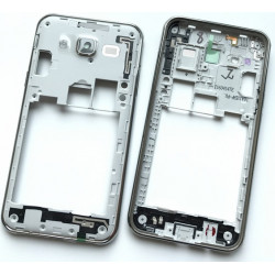 Gehäuse + Kamera Glas Mittel Cover für Samsung SM-J500F Galaxy J5 in Silber