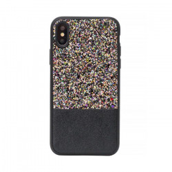 Bright glitter powder back case - IPHONE X schwarz