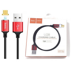 HOCO U28 USB Magnetic Charging Cable 1m - Micro USB in Schwarz/Rot