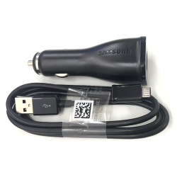 Original Samsung 2xUSB Auto Ladegerät Micro USB in Schwarz