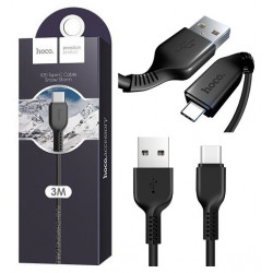 HOCO X20 Flash Charging Cable Type C 3m 2.4A Snow Storm in Schwarz